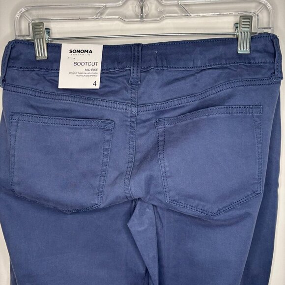 SONOMA NEW Women 4 Bootcut Jean Mid Rise Pacific Typhoon Blue Stretch 5 Pocket - Picture 3 of 6